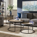 Bricken Grey Oak Finish Round Nesting Tables By Inspire Q Modern