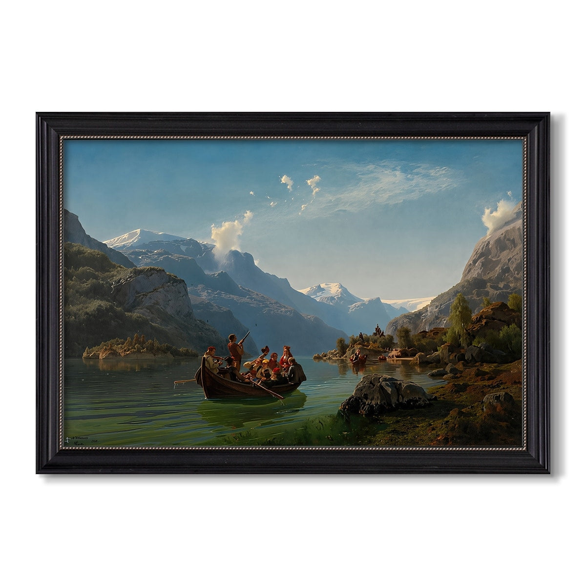 Bridal Procession On The Hardangerfjord 1848 Adolph Tidemand Hans Gude Custom Framed Canvas