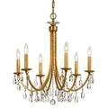 Bridgehampton 6 Light Antique Gold Swarovski Strass Crystal Chandelier