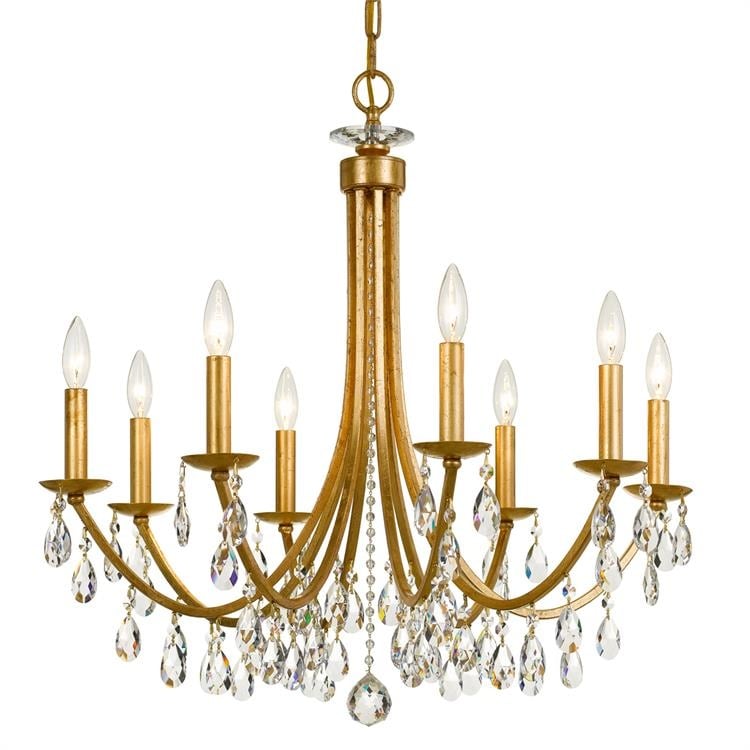 Bridgehampton Swarovski Crystal Gold Chandelier 28 W X 29 H