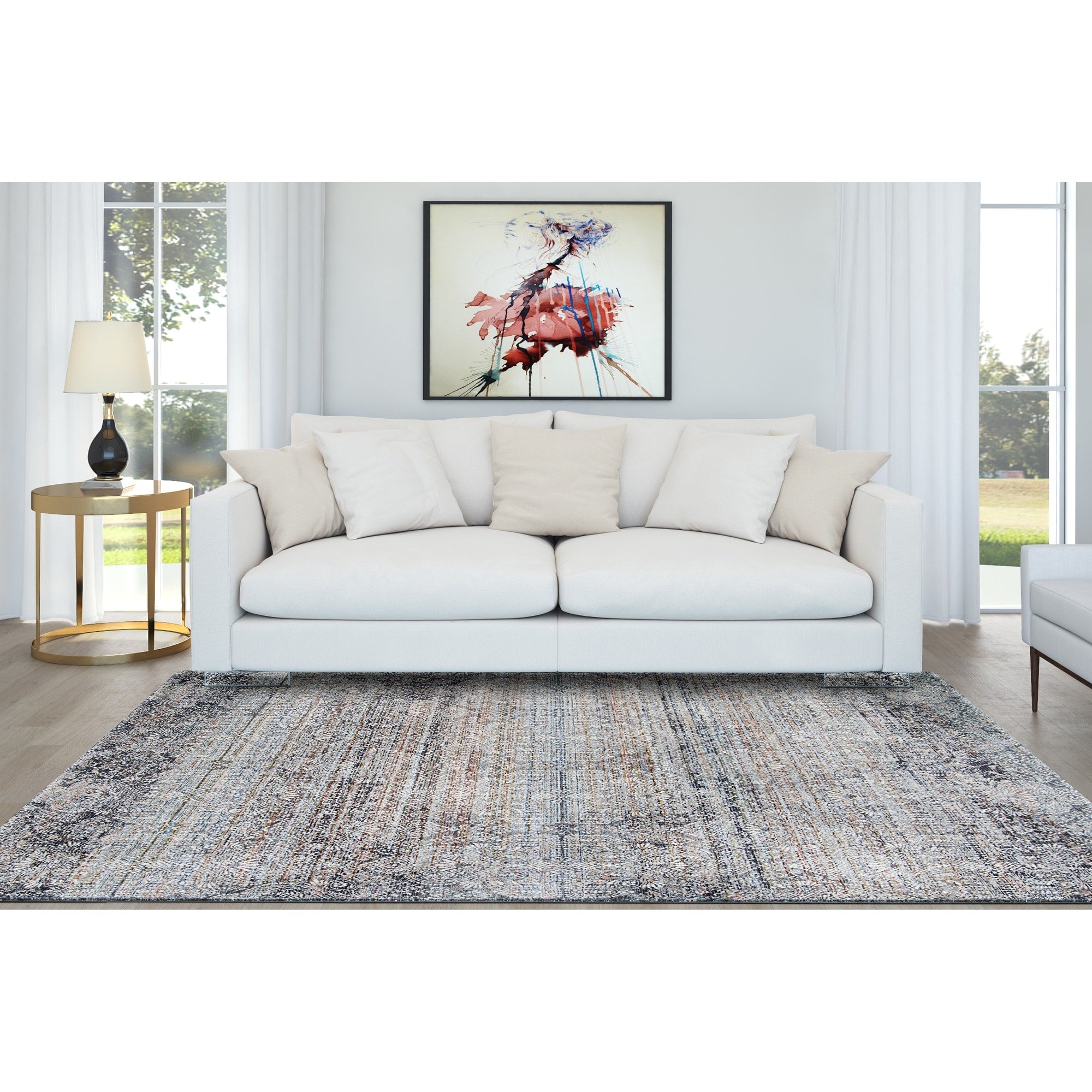 Bridgeport Castel Beige Black Area Rug