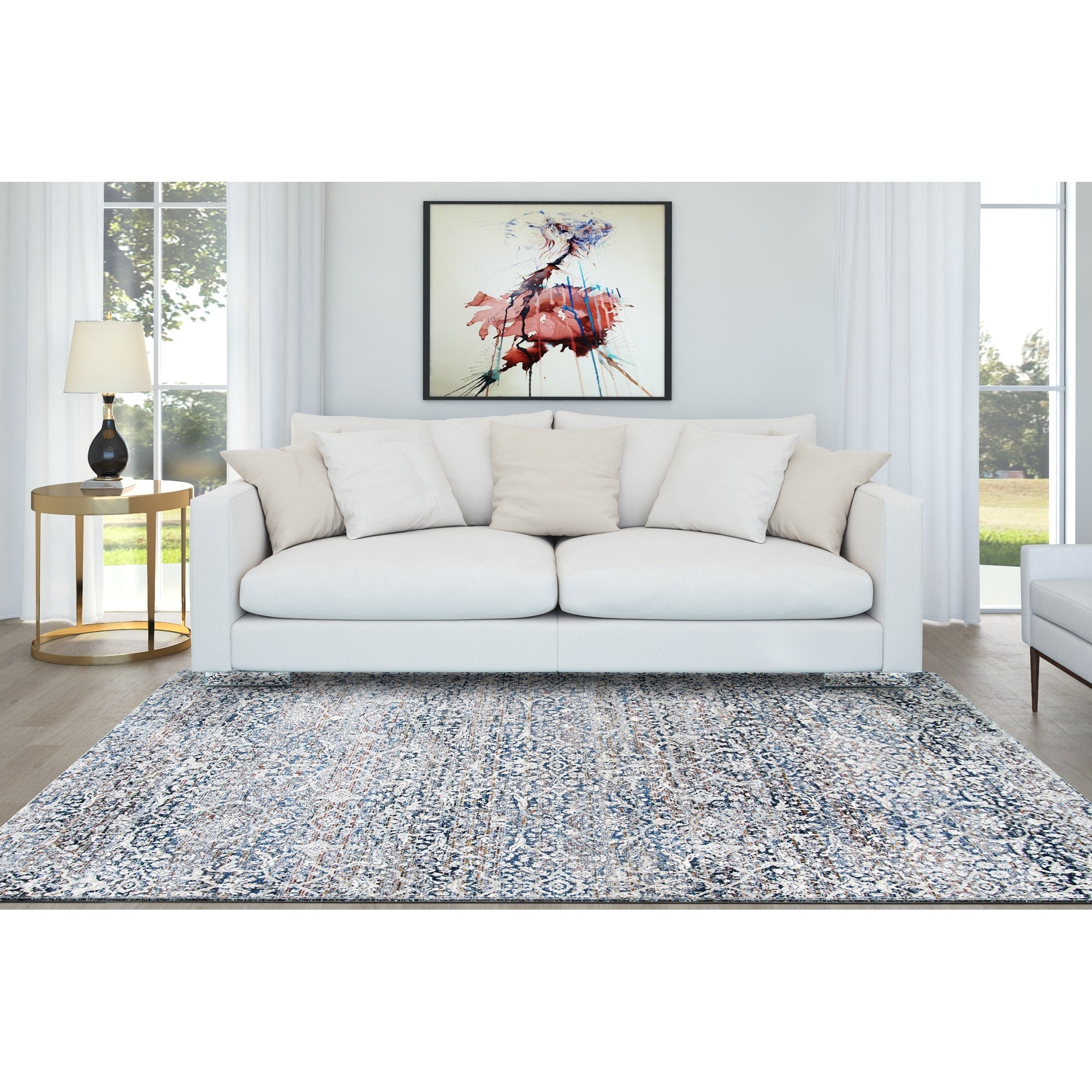 Bridgeport Sovana Beige Blue Area Rug