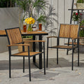 Christopher Knight Home Bridget Teak Finish Grey Wood Iron Dining Chair Set Of 2