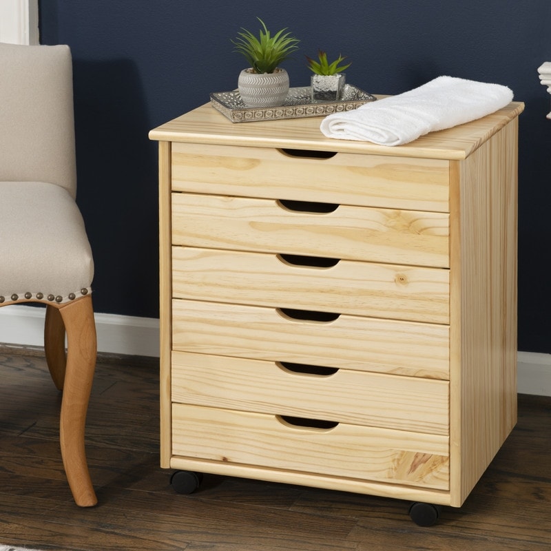Bridgton Six Drawer Wide Roll Cart