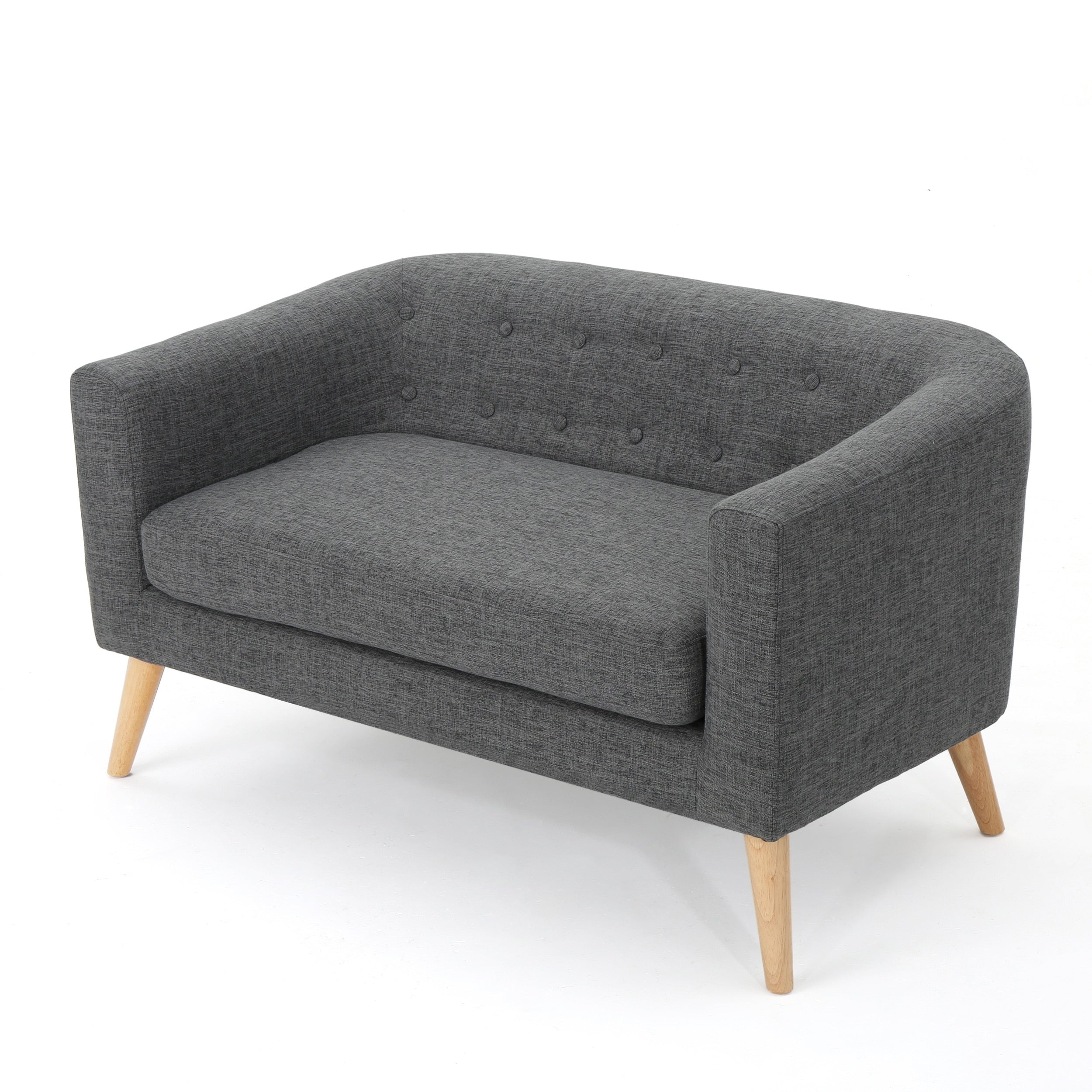 Bridie Mid Century Fabric Loveseat By Christopher Knight Home