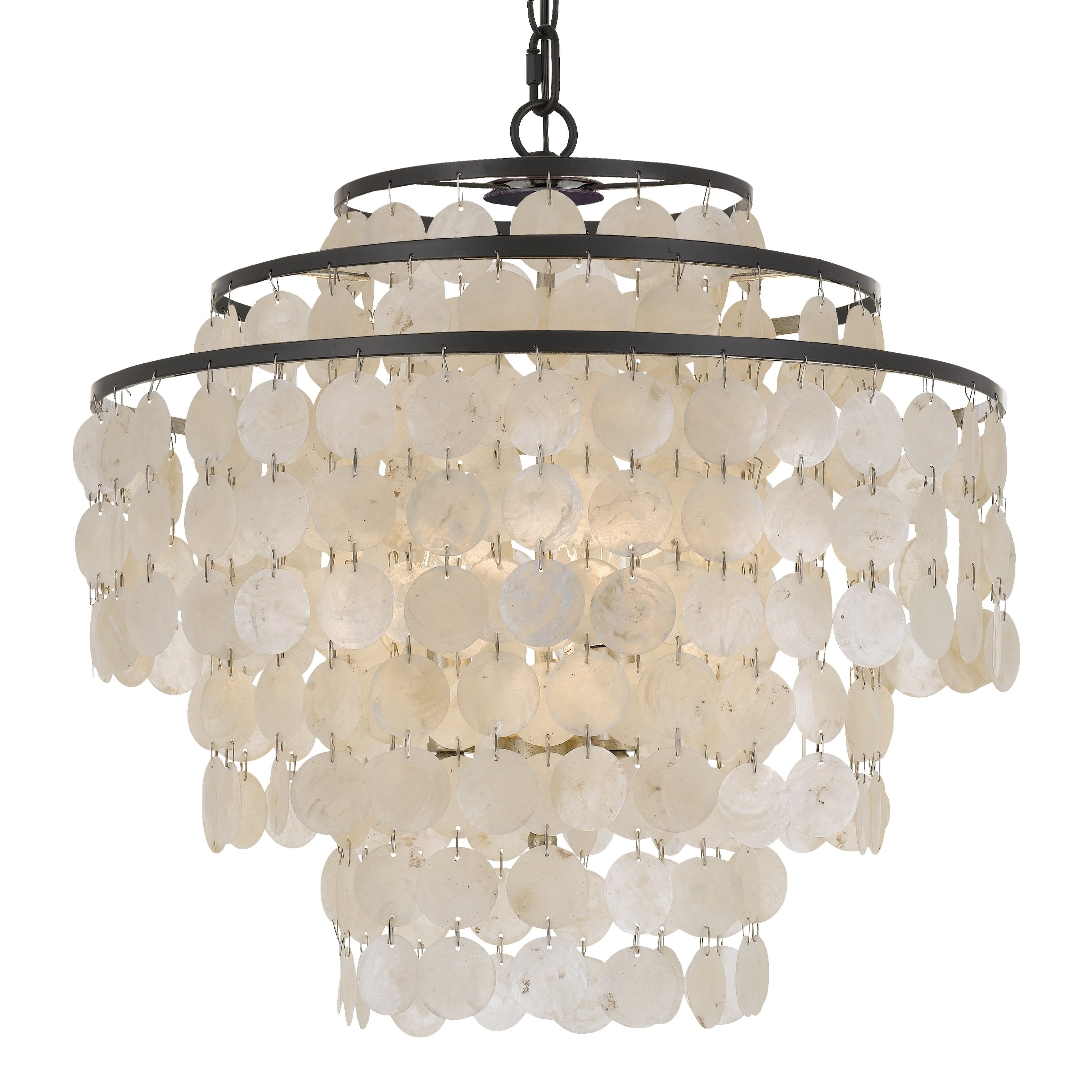 Brielle 4 Light Bronze Capiz Shell Chandelier