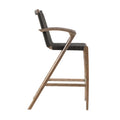 Brielle Outdoor Eucalyptus Wood And Charcoal Or Gray Rope Counter And Bar Height Stool 30 Bar Height