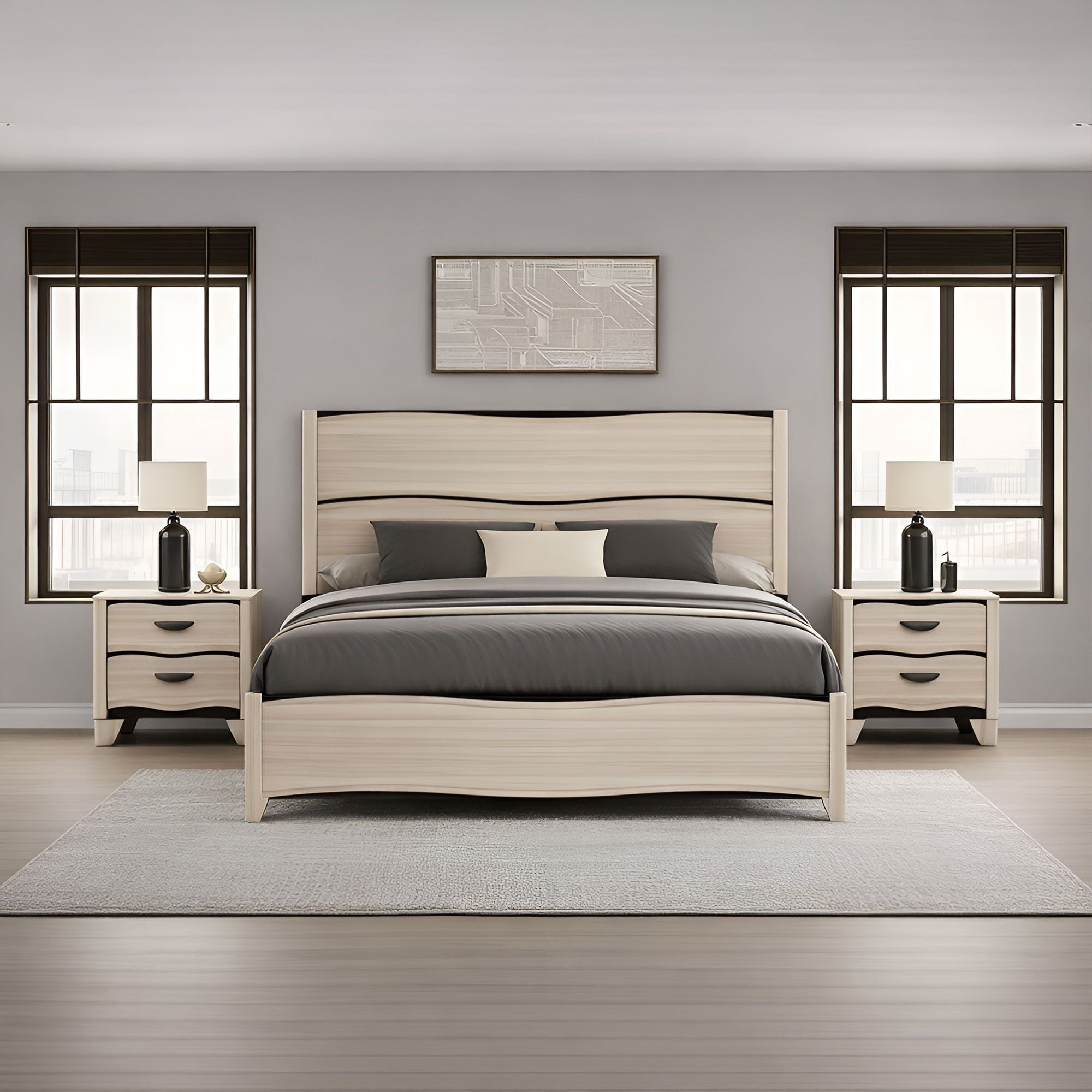 Brielle White Dark Brown 3 Piece Bedroom Storage Set