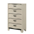 Brielle White Dark Brown Engineered Wood 5 Drawer Chest