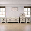 Brielle White Dark Brown Wave Engineered Wood 4 Piece Bedroom Set
