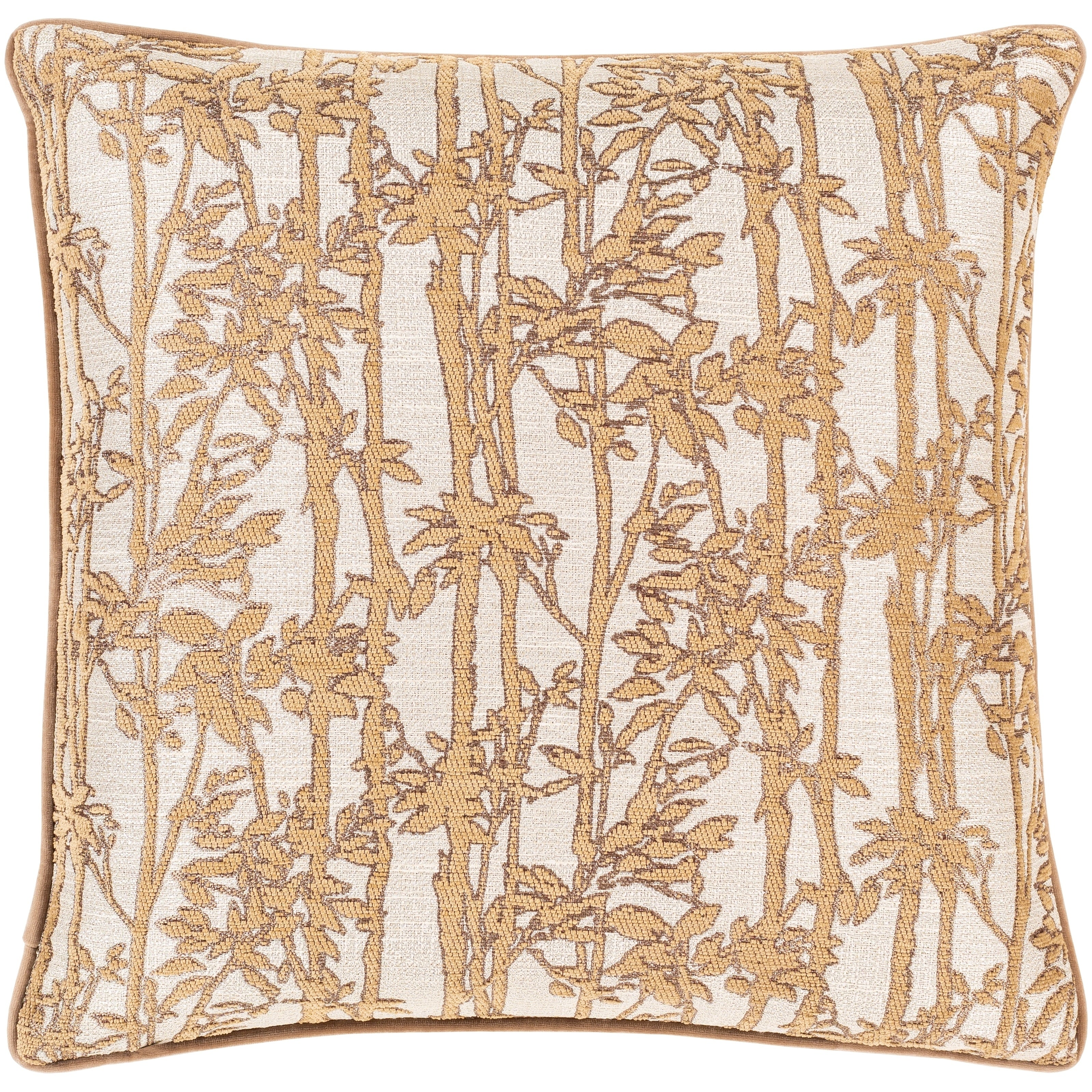Brier Jacquard Floral 18 Inch Throw Pillow Cover