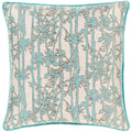 Brier Jacquard Floral 22 Inch Poly Or Feather Down Throw Pillow