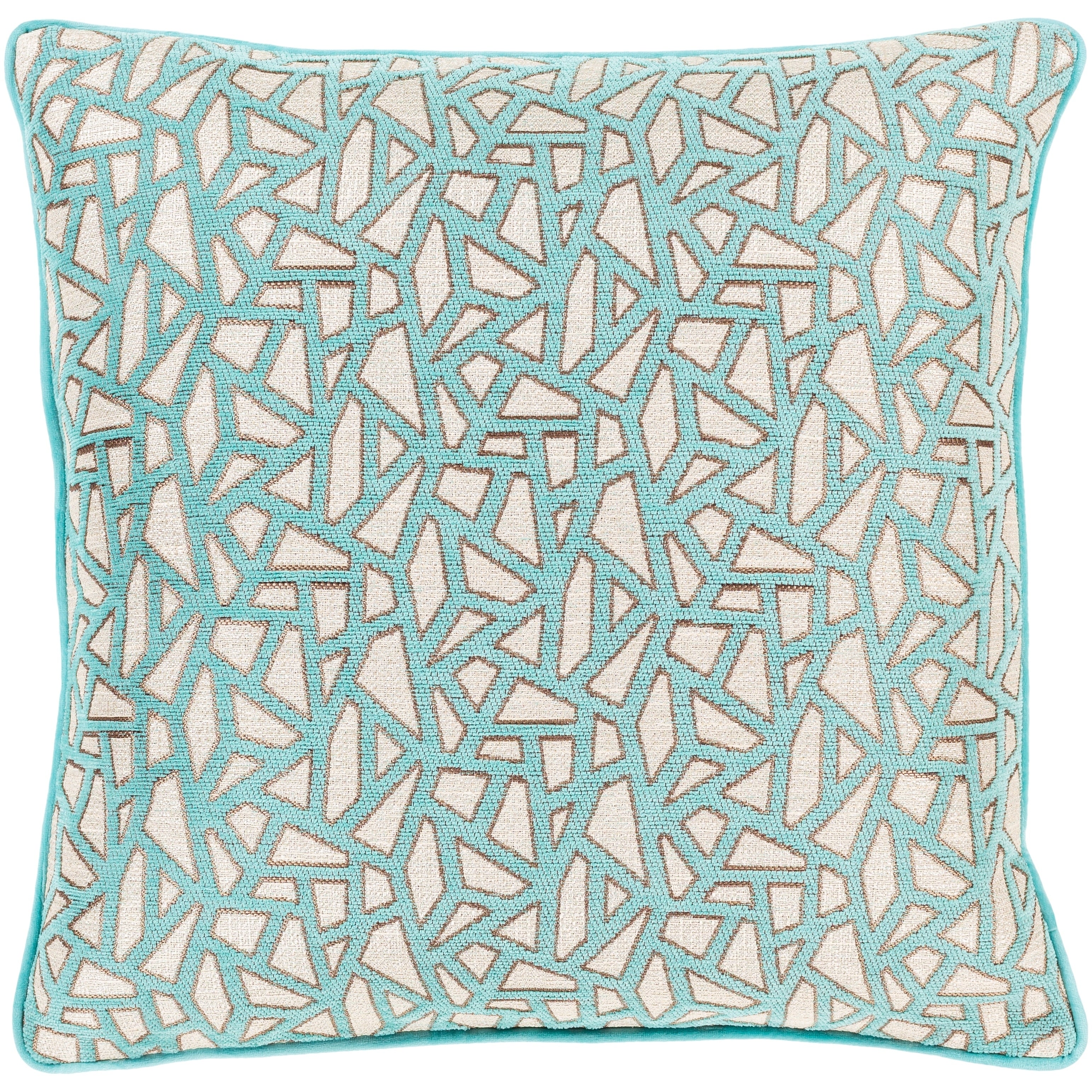 Brier Jacquard Mosaic 18 Inch Poly Or Feather Down Throw Pillow