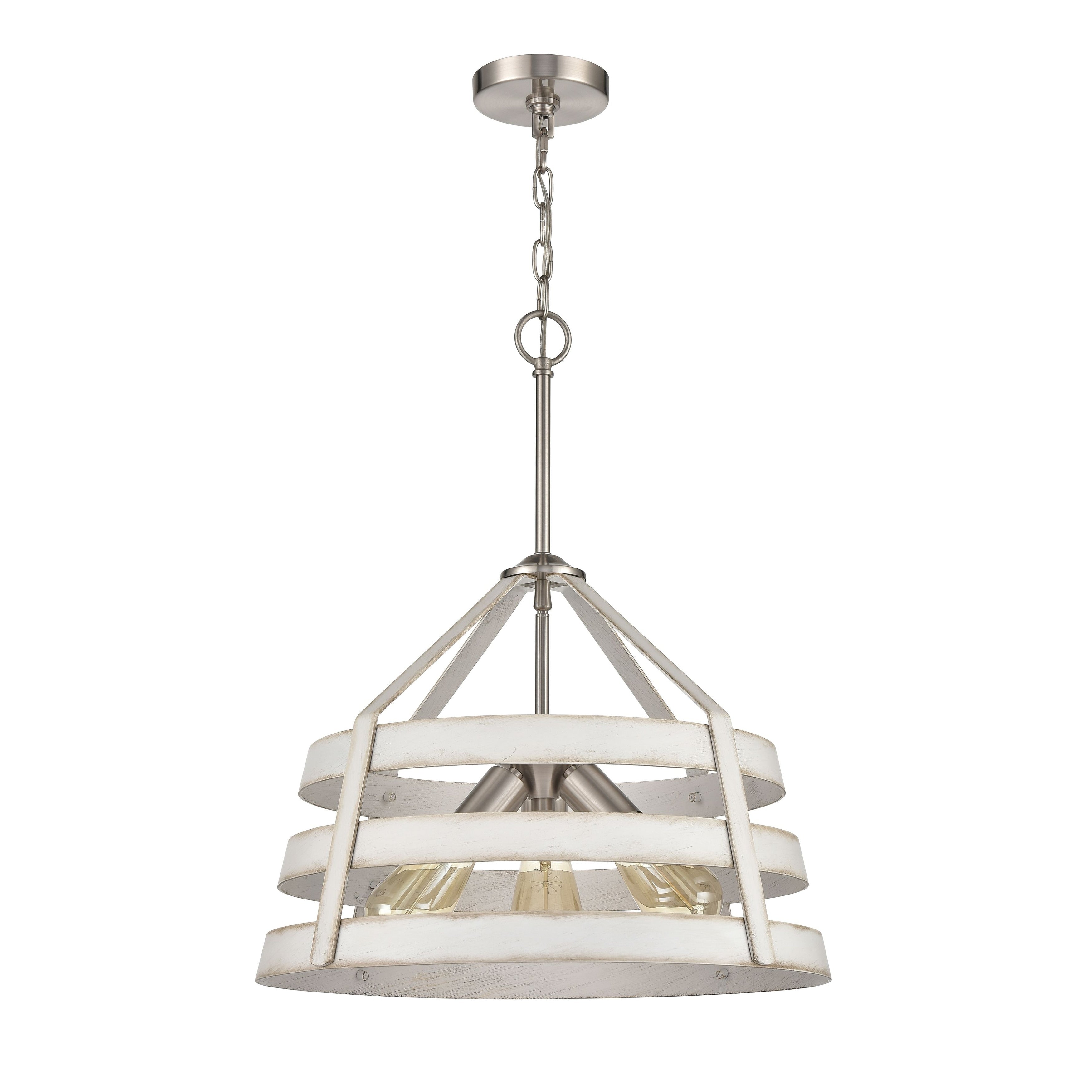 Brigantine 18 Inch Wide 3 Light Chandelier In Satin Nickel