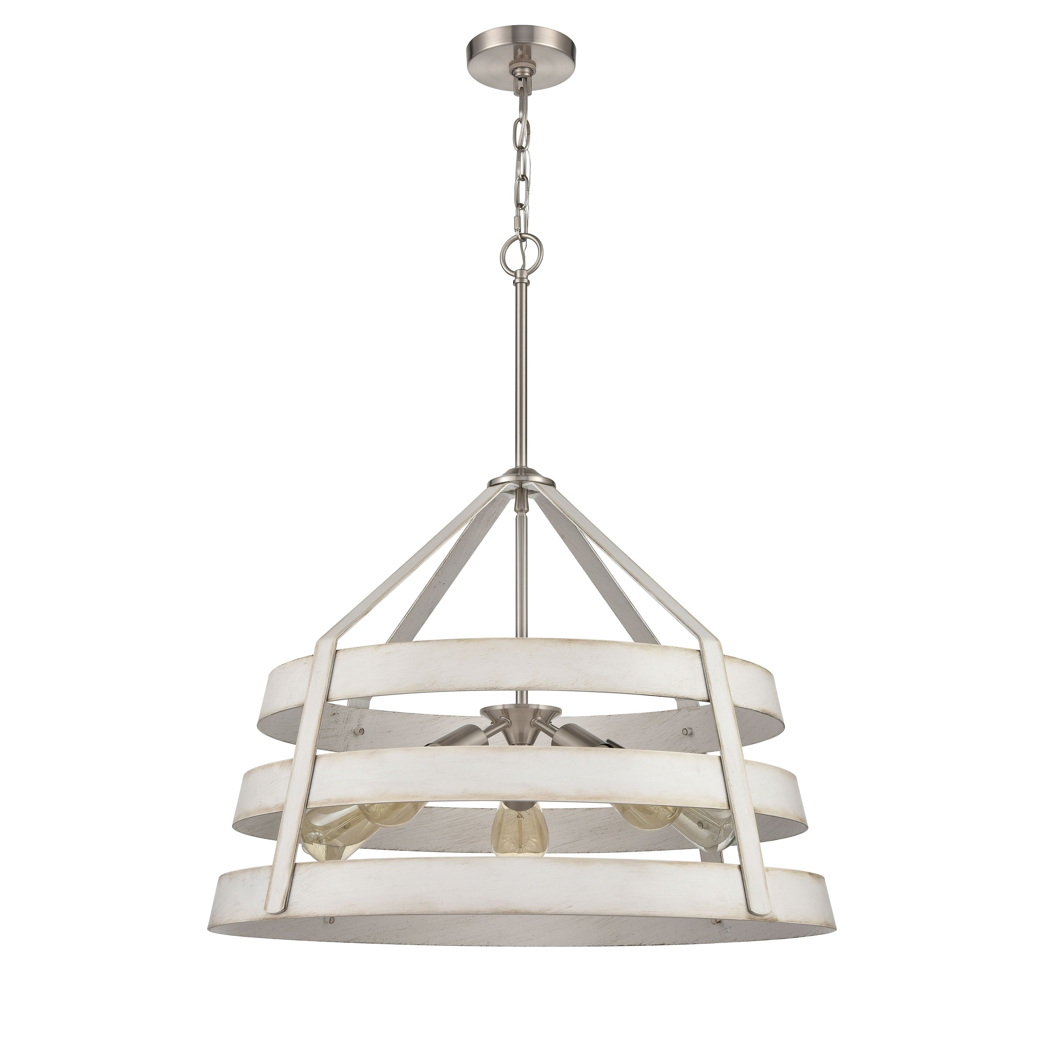 Brigantine 24 Inch Wide 5 Light Chandelier In Satin Nickel 24In W X 24In D X 20In H