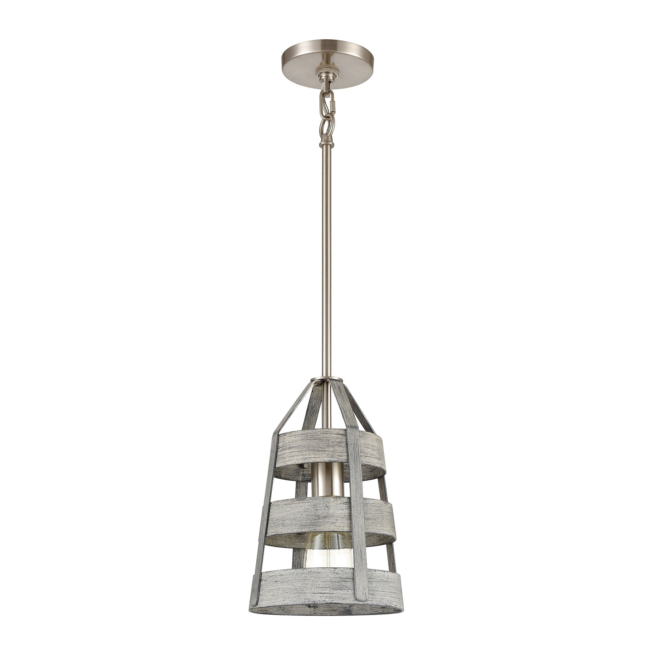 Brigantine 7 Inch Wide 1 Light Mini Pendant In Weathered Driftwood 7In W X 7In D X 11In H