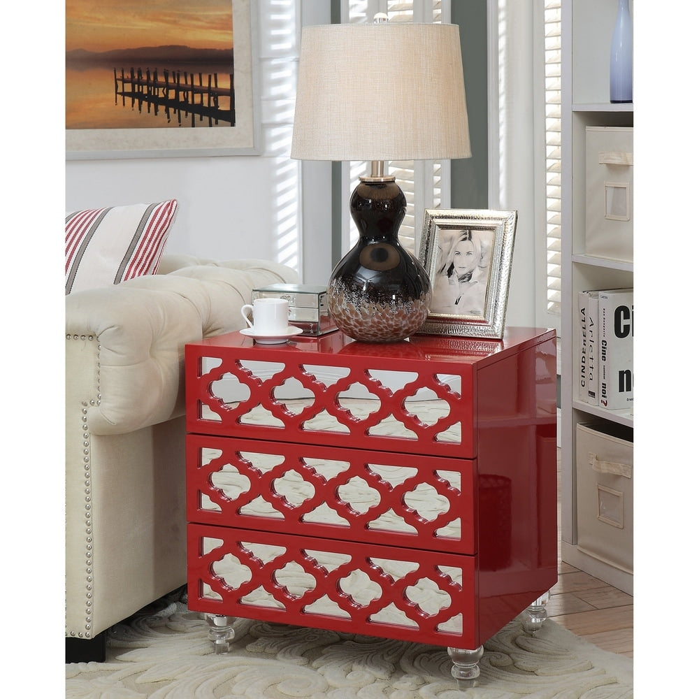 Brigette Contemporary 3 Drawer Side Table By Foa