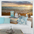 Bright Cloudy Sunset In Calm Ocean Contemporary Seascape Art Canvas