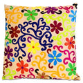 Bright Flowers And Vines Throw Pillow