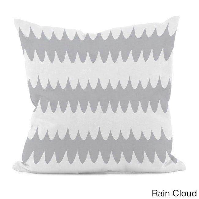 Bright Scalloped Stripe 16X16 Inch Decorative Pillow