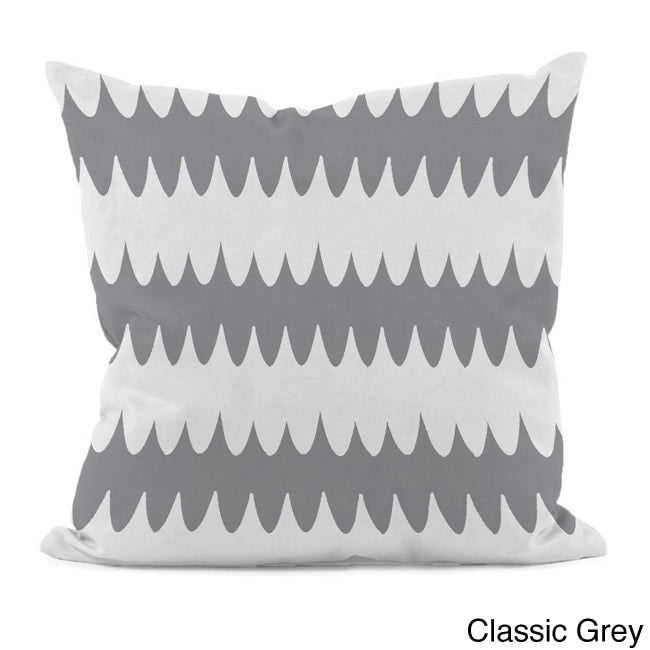 Bright Scalloped Stripe 18X18 Inch Decorative Pillow