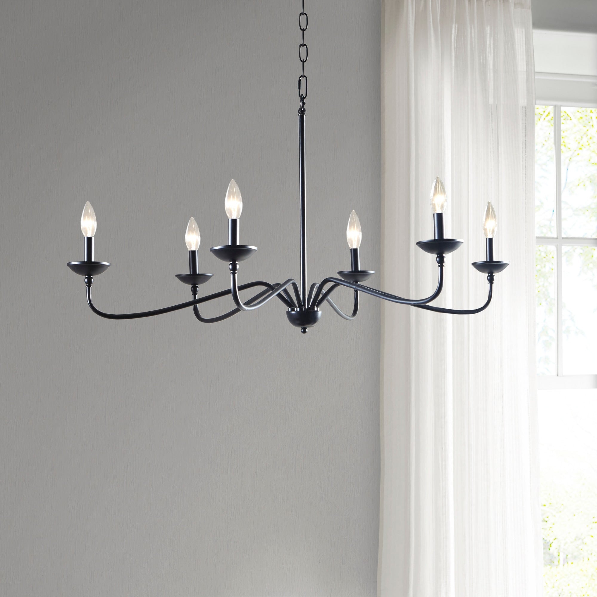 Madison Park Brighton Matte Black Chandelier 40.5 L X 40.5 D X 72.5 H