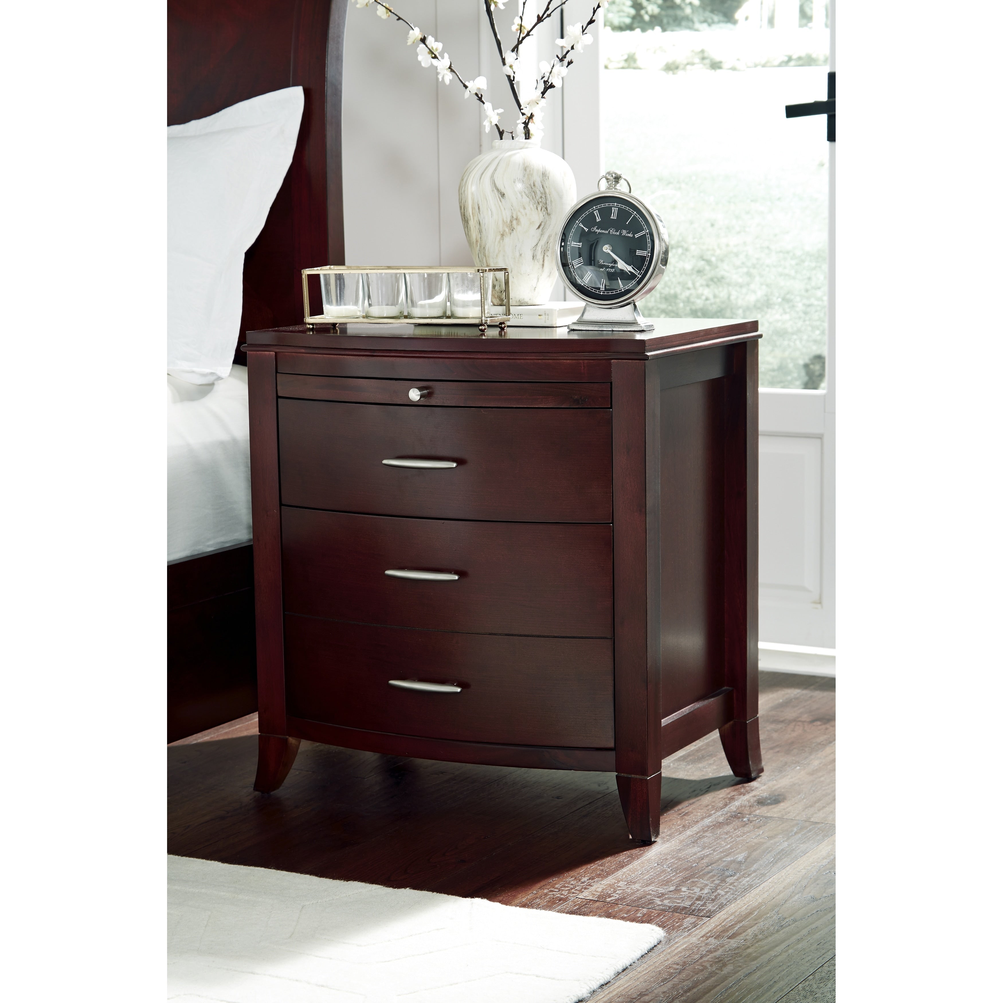 Brighton Charging Station Nightstand In Cinnamon