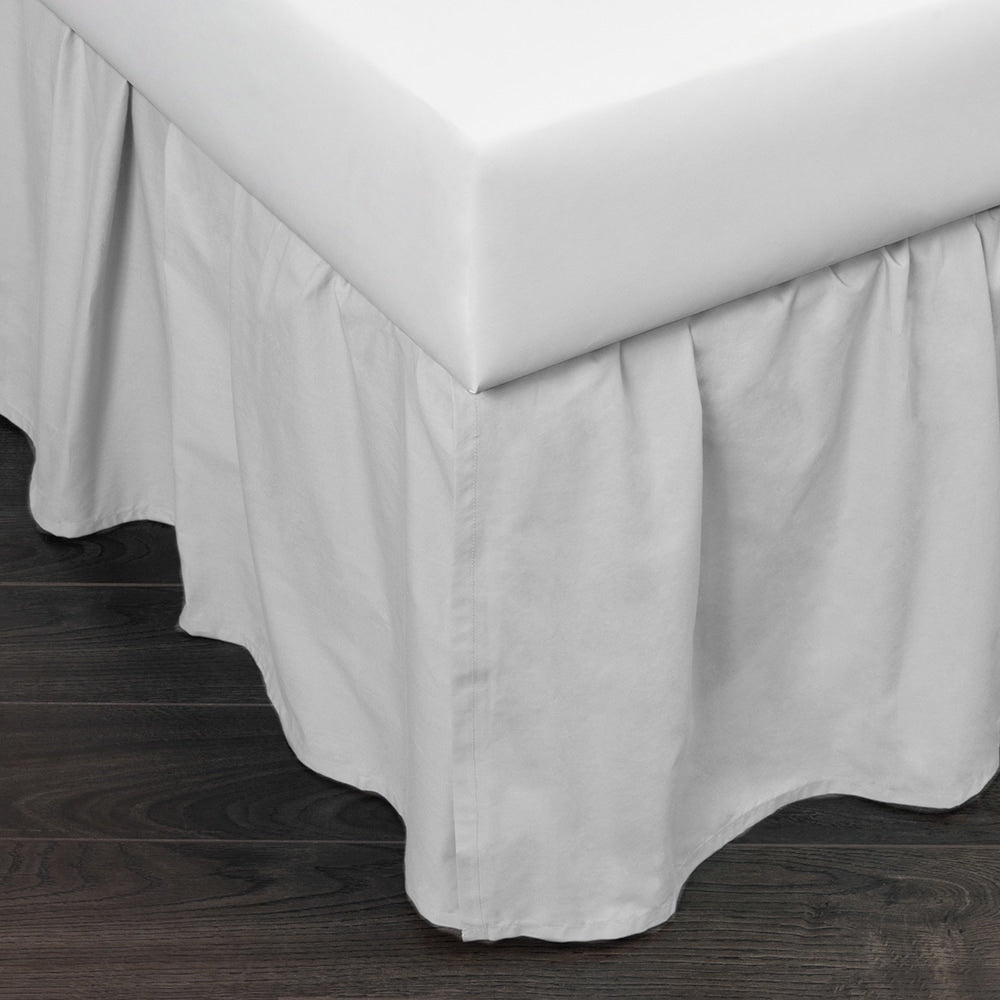 Brighton White Cotton 24 Inch Drop Bed Skirt