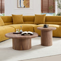 Brimley 2 Piece Coffee Table Set Mdf With Walnut Wood Veneer And Space Saving Nesting Design By Gdfstudio