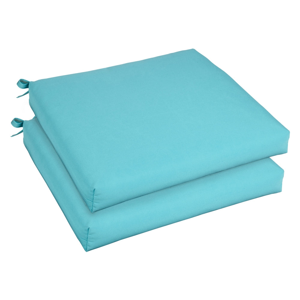 Bristol 19 Inch Indoor Outdoor Aruba Blue Chair Cushion Set With Sunbrella Fabric