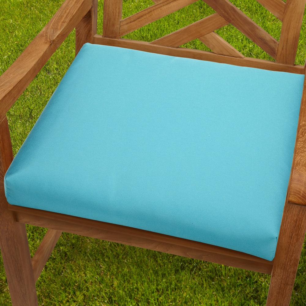 Bristol 19 Inch Indoor Outdoor Aruba Blue Chair Cushion With Sunbrella Fabric