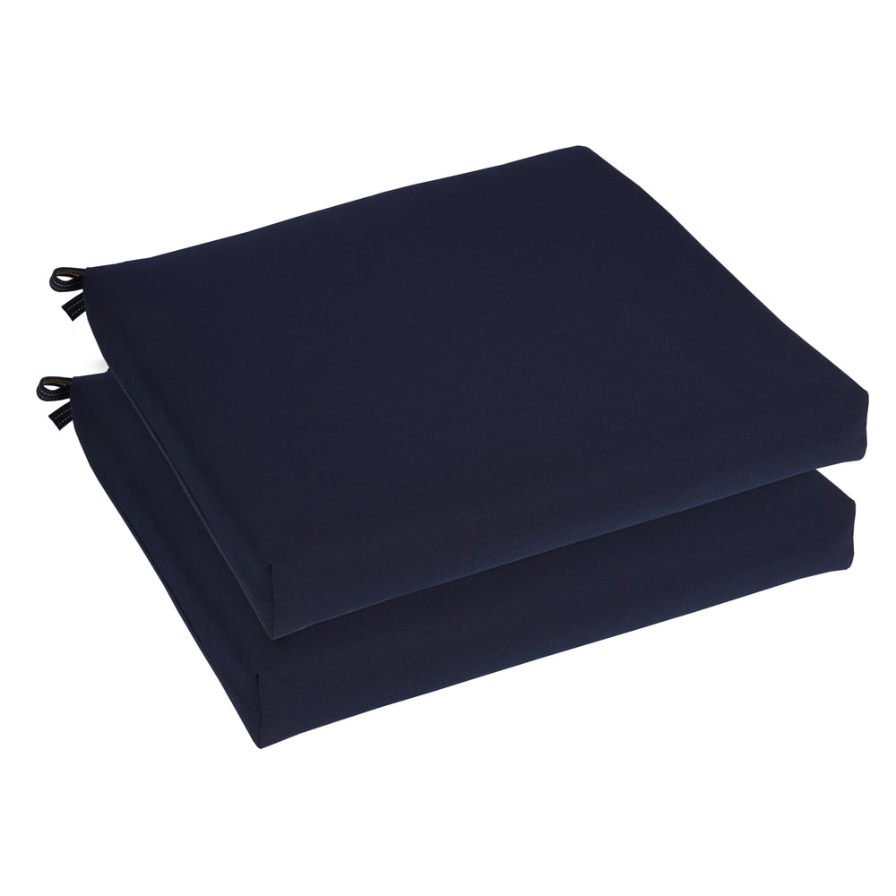 Bristol 19 Inch Indoor Outdoor Navy Blue Chair Cushion Set With Sunbrella Fabric