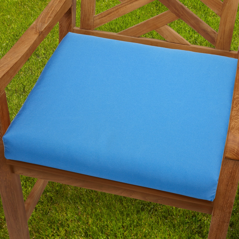 Bristol 20 Inch Indoor Outdoor Capri Blue Chair Cushion With Sunbrella Fabric
