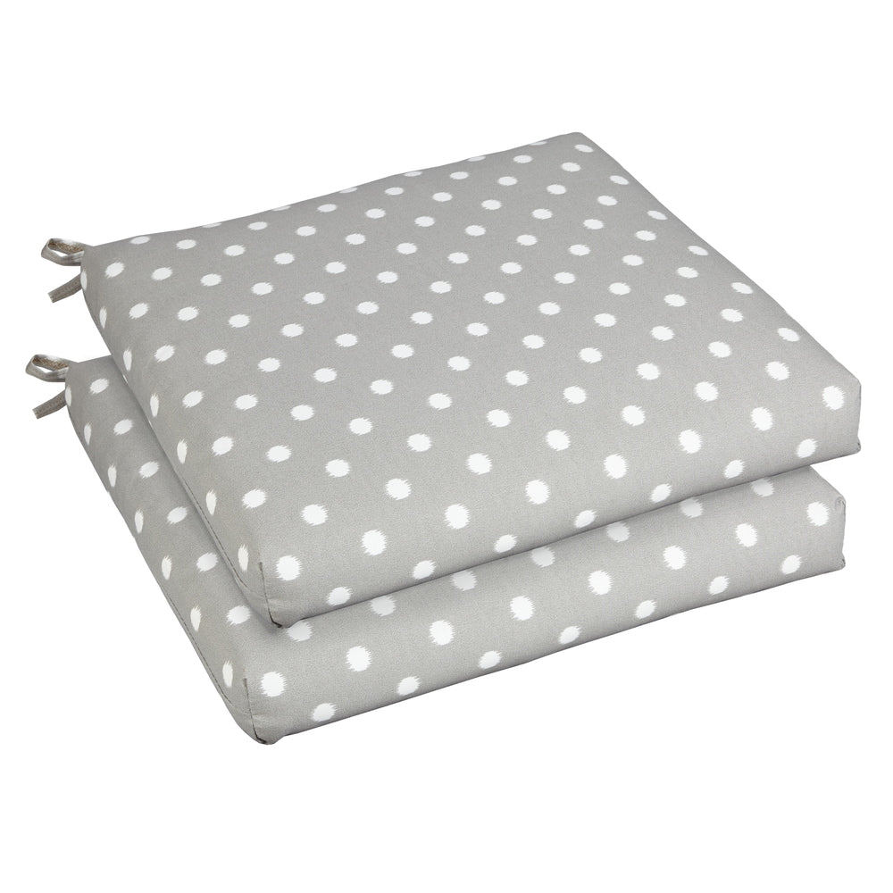 Bristol 20 Inch Indoor Outdoor Grey Dots Chair Cushion Set