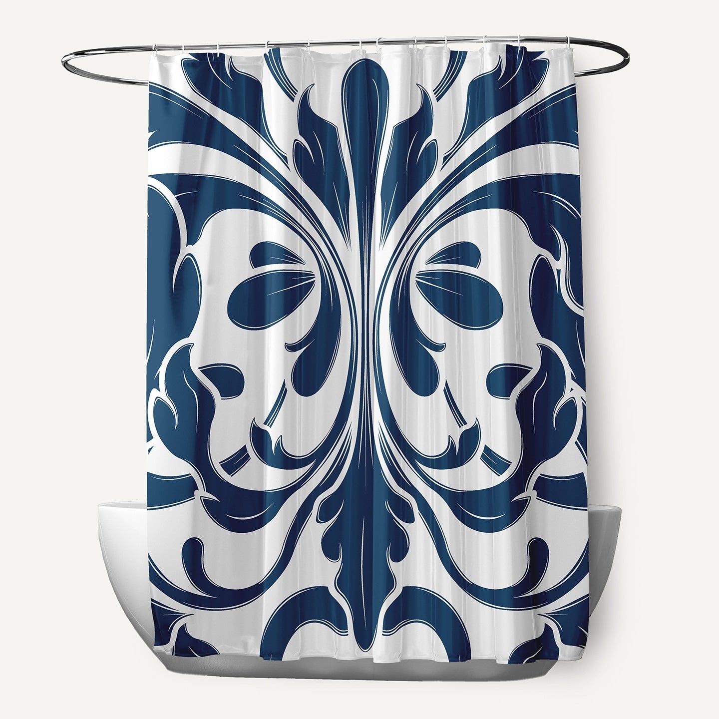 British Colonial Geometric Print Shower Curtain