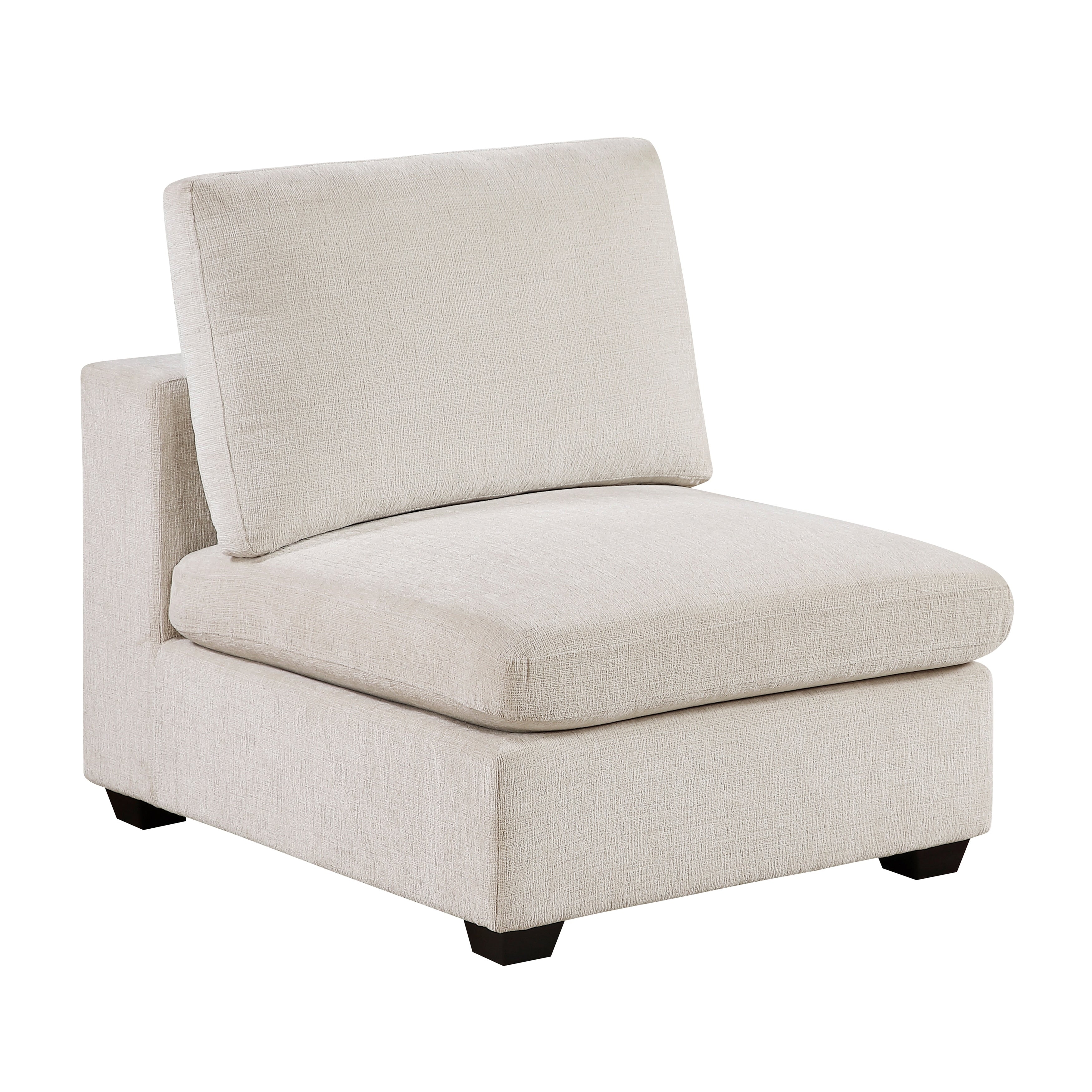 Brixton 34 Chenille Armless Chair With Reversible Cushions