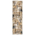 Brixton Hi Low Textured Distressed Abstract Grey Gold Area Rug