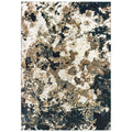 Brixton Hi Low Textured Distressed Abstract Navy Gold Area Rug