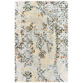 Brixton Hi Low Textured Floral Lattice Grey Gold Area Rug