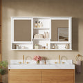 Brixton Modern Wall Mounted Mirror Medicine Cabinet With Adjustable Shelves Soft Close Hinges And Dual Hd Mirrors By Gdfstudio