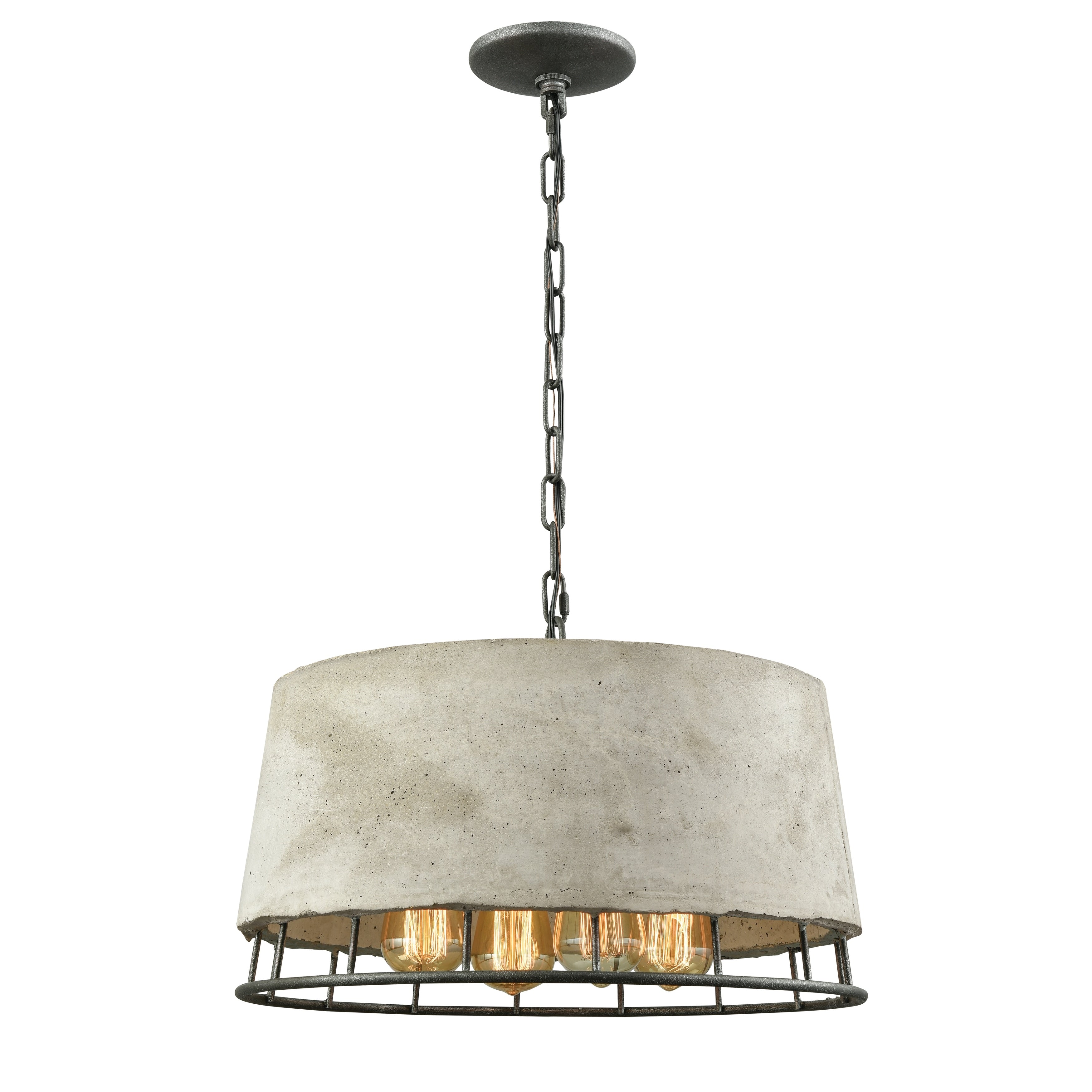 Brocca 18 Inch Wide 4 Light Chandelier In Silverdust Iron 18In W X 18In D X 12In H