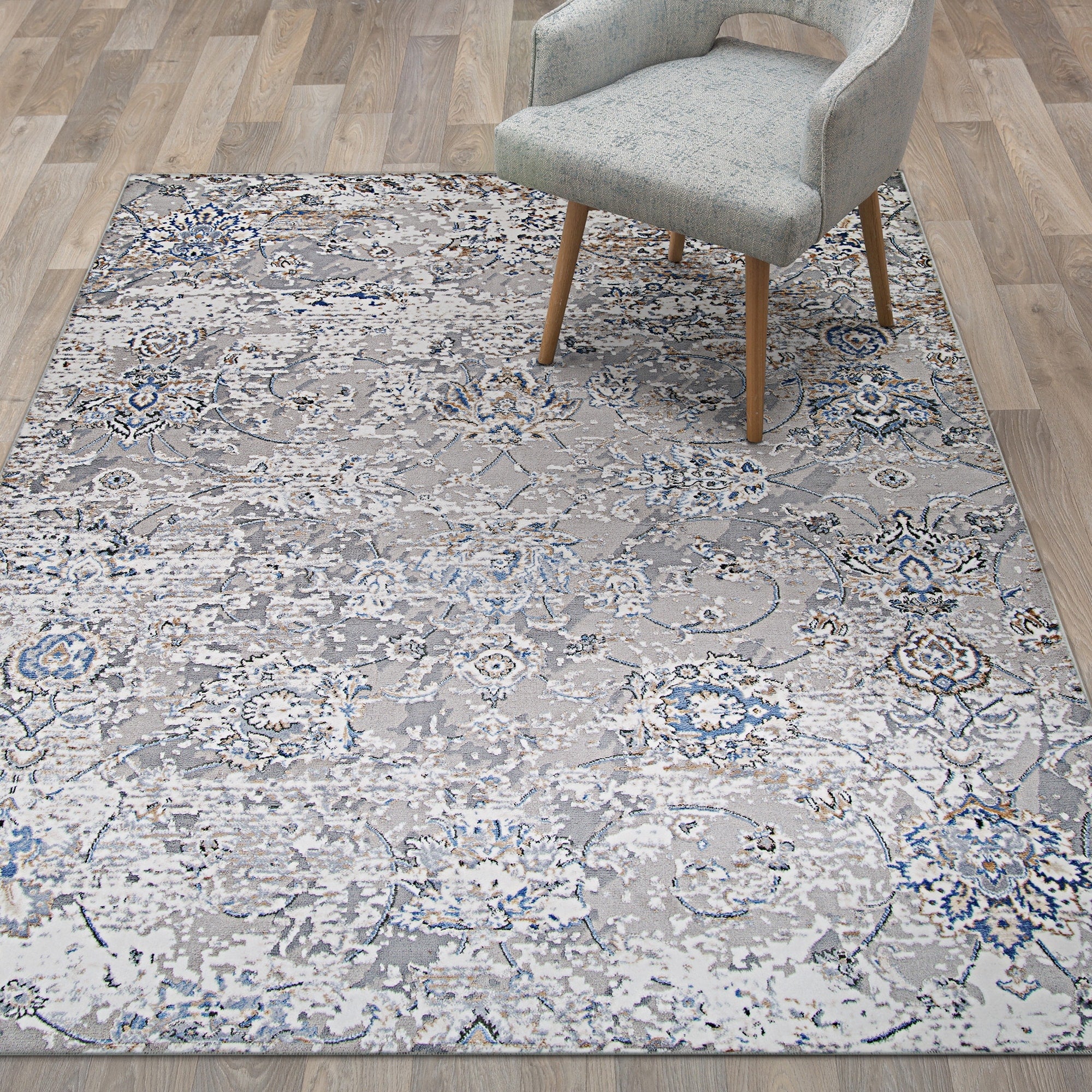 Brocco Giardino Silver Cream Area Rug