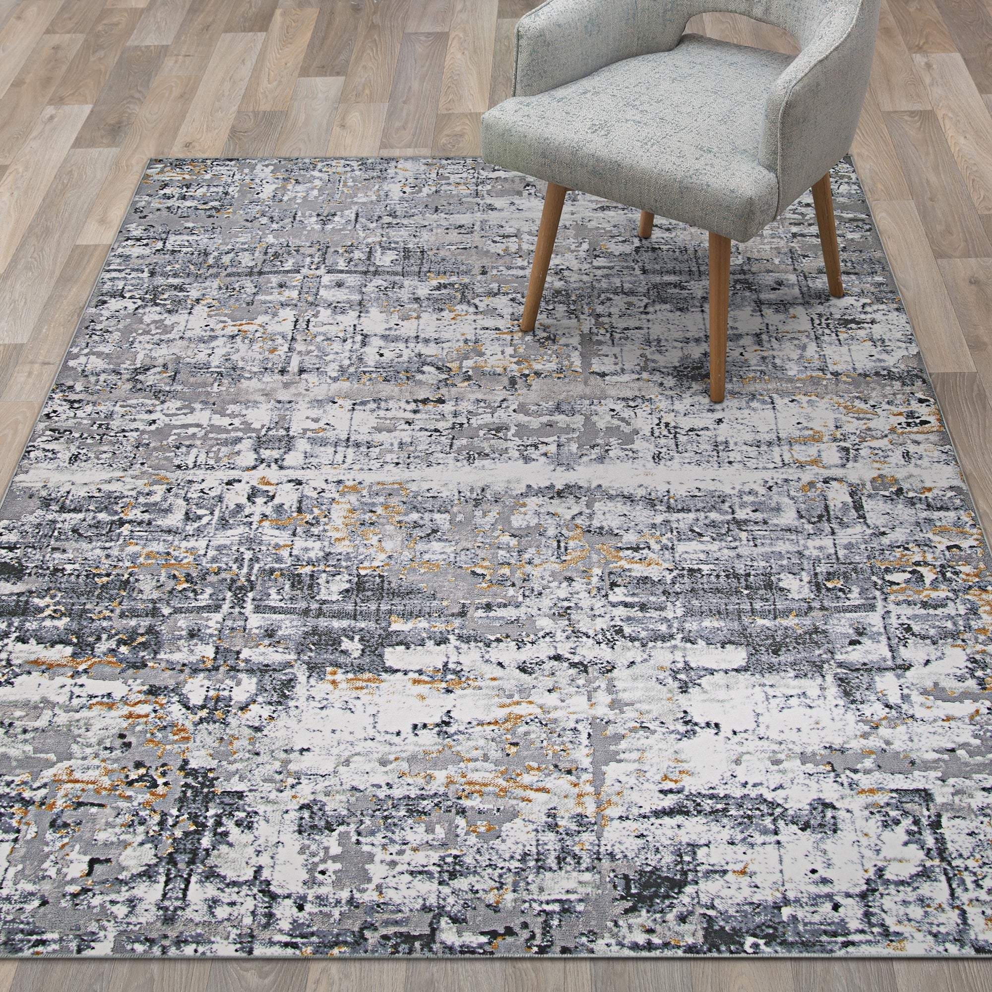 Brocco Glide Silver Cream Area Rug