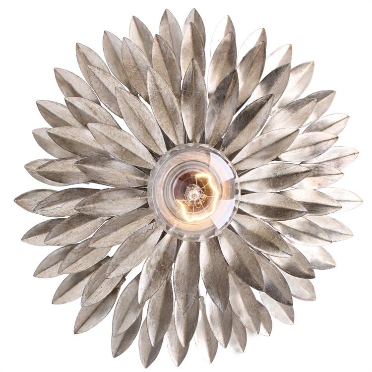 Crystorama Broche Collection 1 Light Antique Silver Wall Sconce