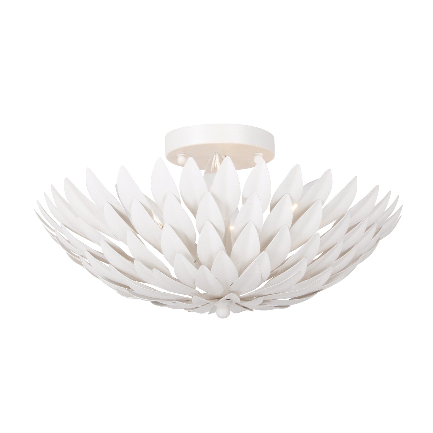 Crystorama Broche Collection 4 Light Matte White Flush Mount