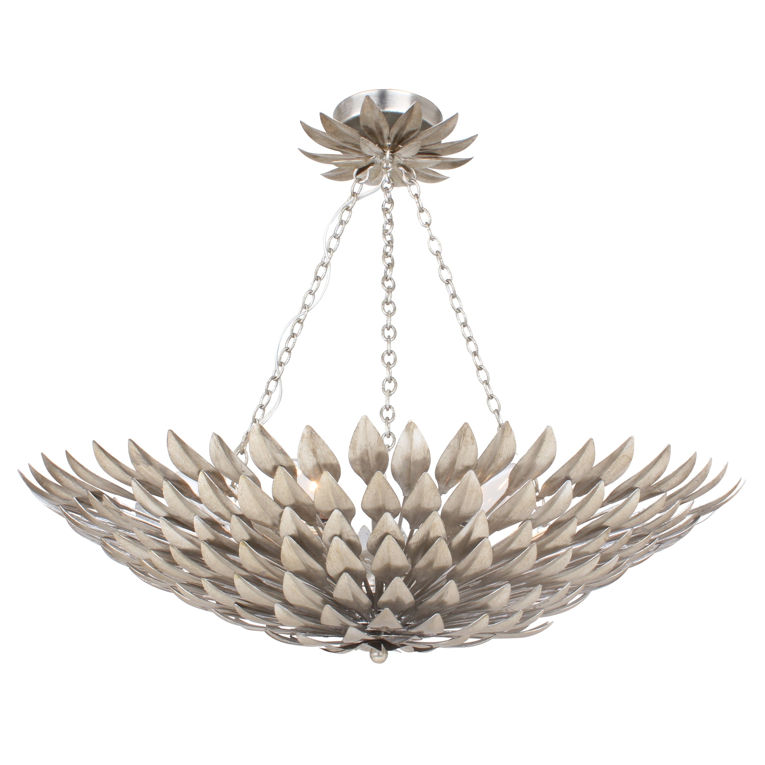 6 Light Antique Silver Chandelier