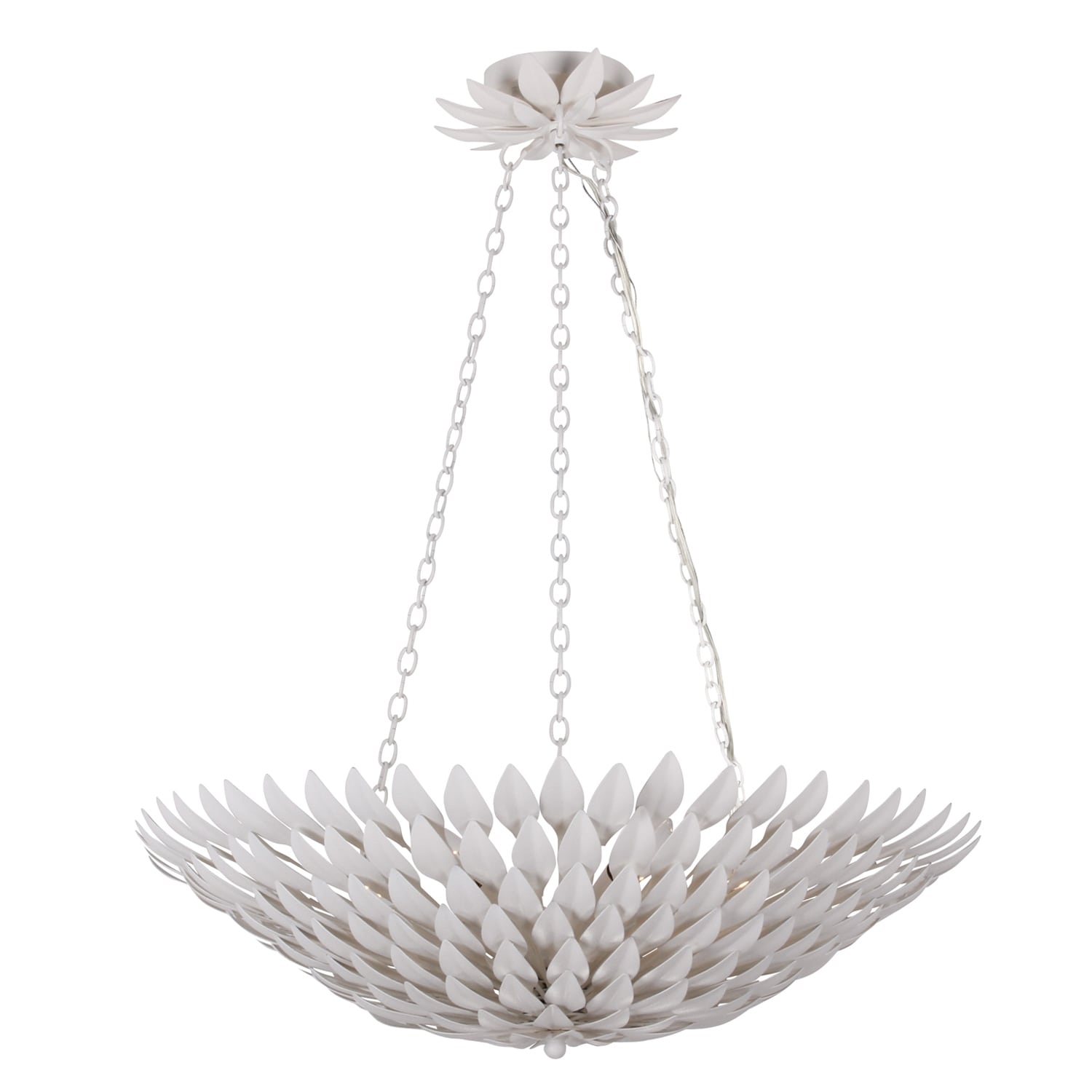 6 Light Matte White Chandelier
