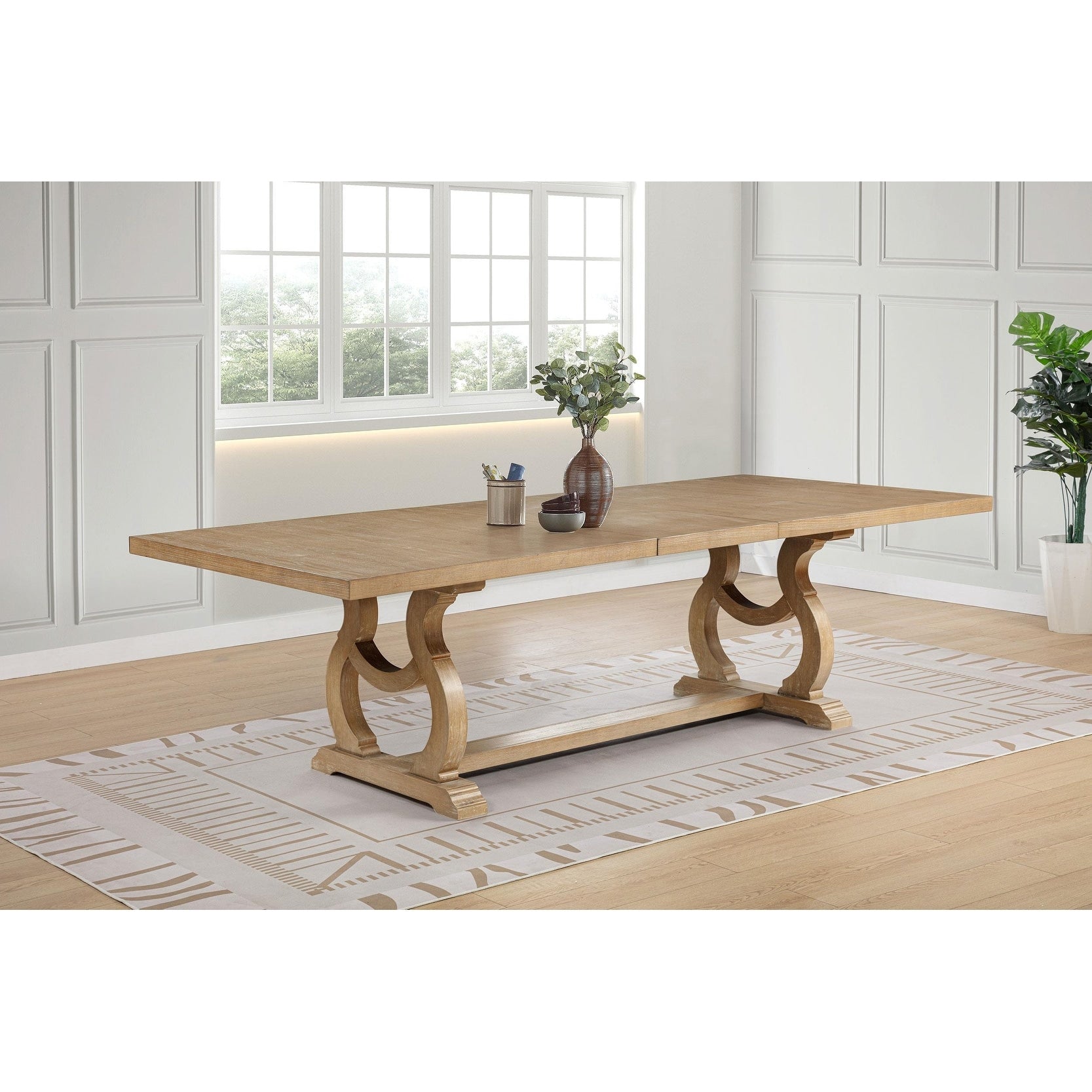 The Gray Barn Noon Blaze Trestle Base Rectangle Dining Table
