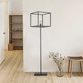 Bronte Aged Silver Metal Floor Lamp Includes Edison Bulb