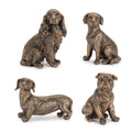Bronze Finish Dog Figurine Set Of 8